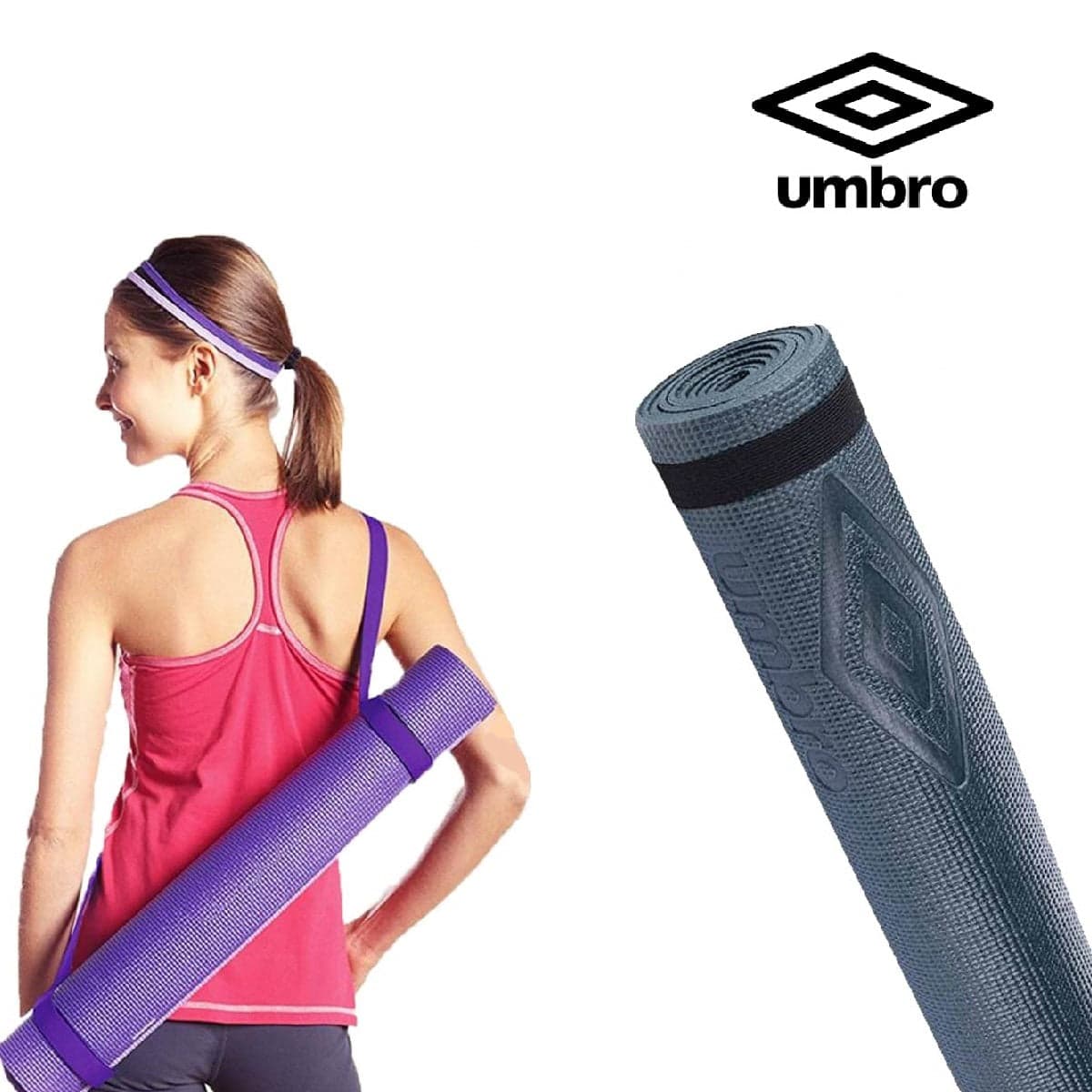 Tappetino Yoga Antiscivolo Umbro 173x61 cm con Tracolla Palestra Fitness Pilates in Tappetini Danyx - Casoria, commercioVirtuoso.it