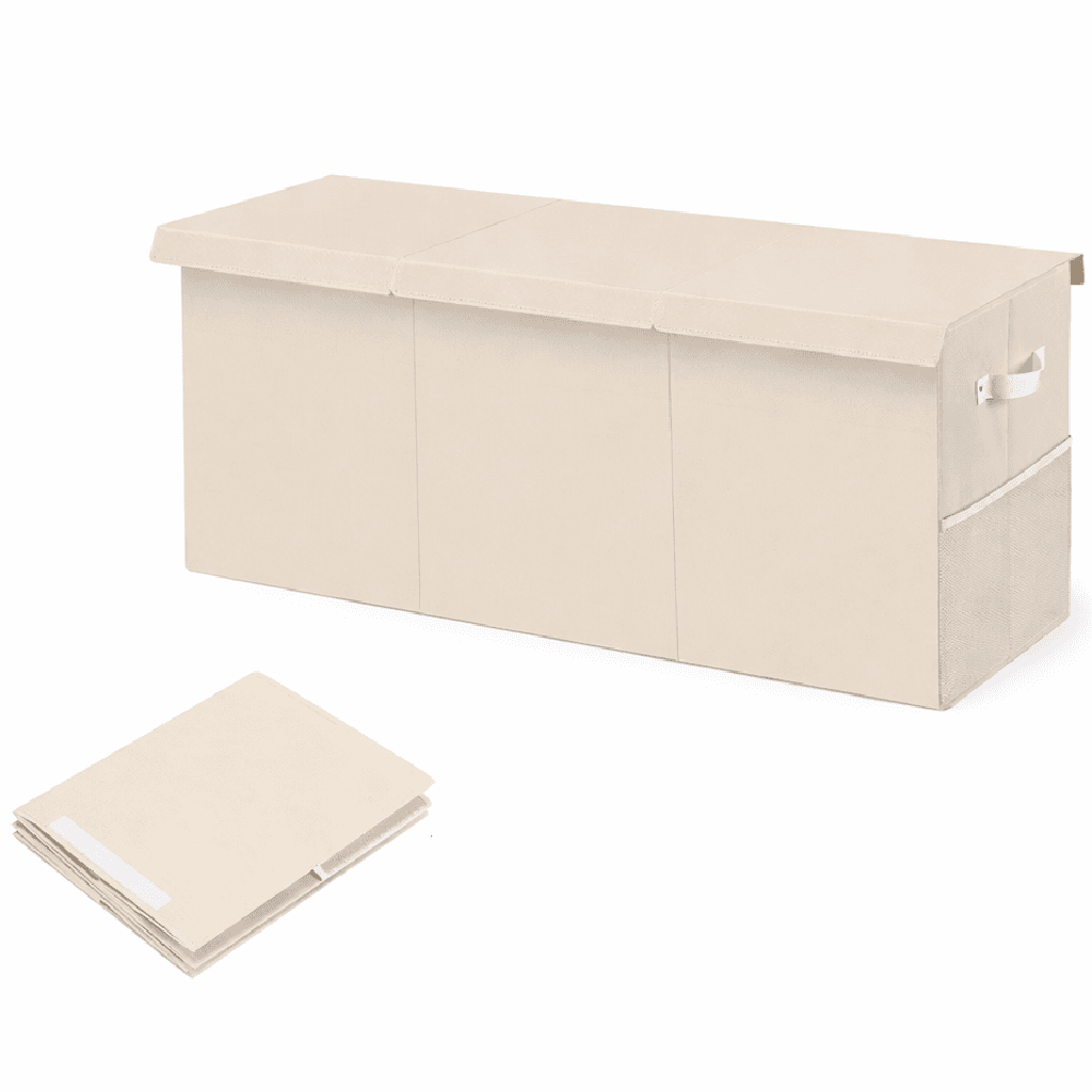 Contenitore Box 3 Scomparti Porta Giocattoli Pieghevole con Coperchio 118LT Organizer Beige in Portagiochi Danyx - Casoria, commercioVirtuoso.it