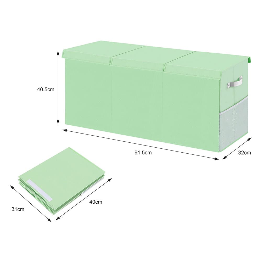 Contenitore Box 3 Scomparti Porta Giocattoli Pieghevole con Coperchio 118LT Organizer Verde in Portagiochi Danyx - Casoria, commercioVirtuoso.it