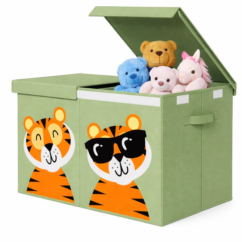 Contenitore Box 2 Scomparti Porta Giocattoli Pieghevole con Coperchio 80LT Organizer Verde in Portagiochi Danyx - Casoria, commercioVirtuoso.it
