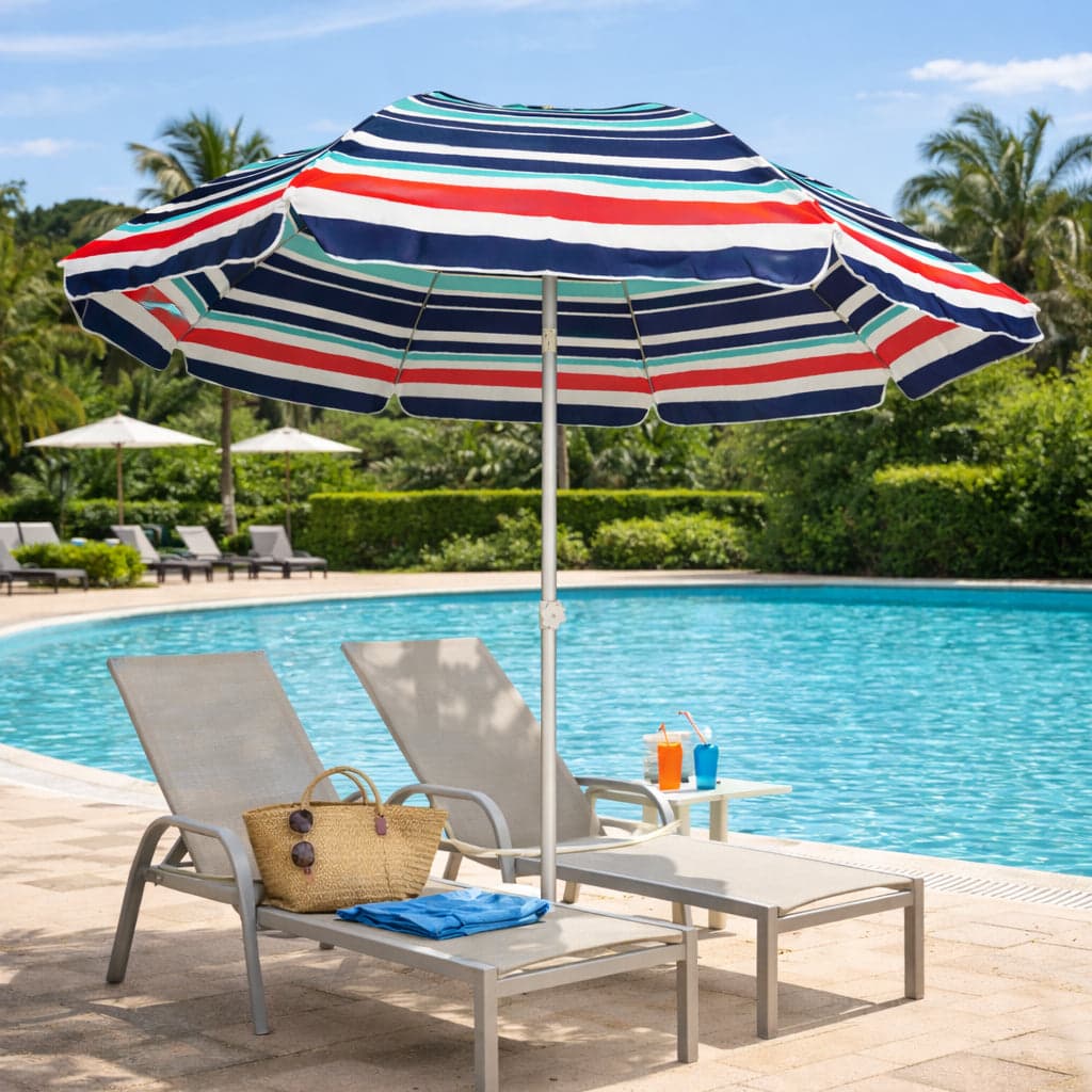 Ombrellone Mare Spiaggia 200 cm Antivento Alluminio UV50+ Inclinabile con Custodia e Trivella in Autocategorizzazione Danyx - Casoria, commercioVirtuoso.it