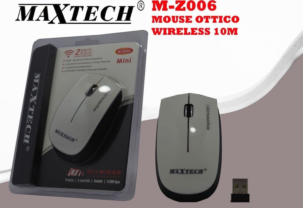 MOUSE WIRELESS DA 2.4 GHZ SENZA FILO ULTRA SLIM BIANCO - NERO PC TABLET DESIGN in Mouse da gioco Trade Shop italia - Napoli, commercioVirtuoso.it
