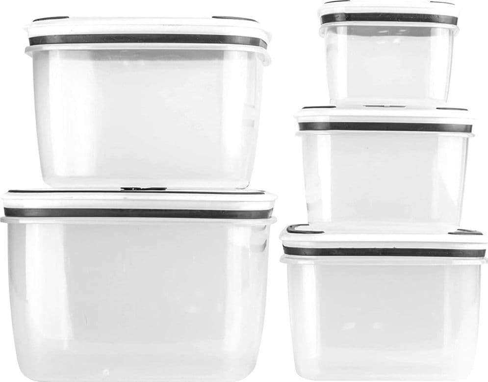 5 CONTENITORI ALIMENTI IN PLASTICA CON COPERCHIO VENTILATO MICROONDE IMPILABILE in Set di contenitori per alimenti Trade Shop italia - Napoli, commercioVirtuoso.it
