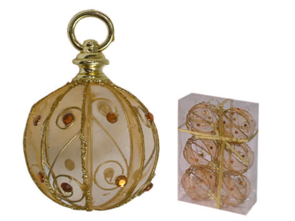 SFERE TONDE IN RETE COLORE ORO ø mm.80 in conf. pz.6 FER-121453 in prodotto EuroStore07 - Alatri, commercioVirtuoso.it
