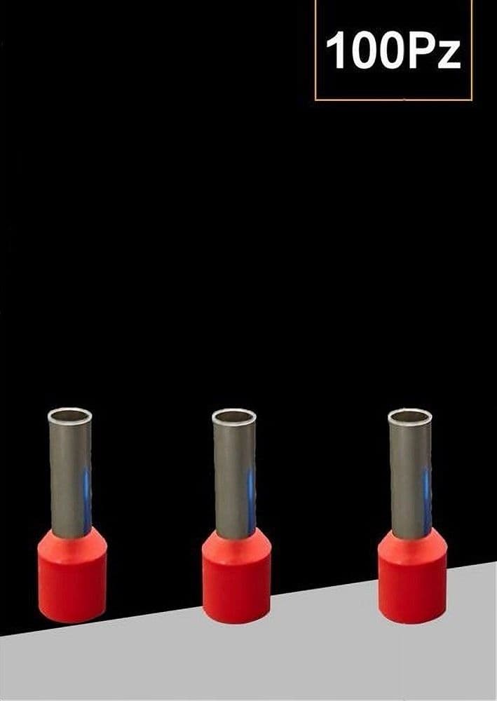 CONFEZIONE 100 PZ TUBETTO CAPICORDA ISOLATO PER CAVI 10MM² TERMINALE 12MM E10-12 in Capicorda Trade Shop italia - Napoli, commercioVirtuoso.it