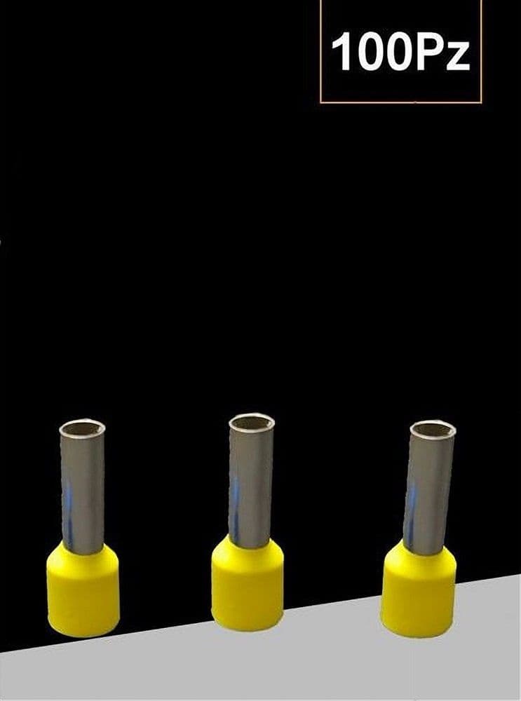 CONFEZIONE 100PZ TUBETTO CAPICORDA ISOLATO PER CAVI 1.5MM² TERMINALE DA 8MM E1508 in Capicorda Trade Shop italia - Napoli, commercioVirtuoso.it