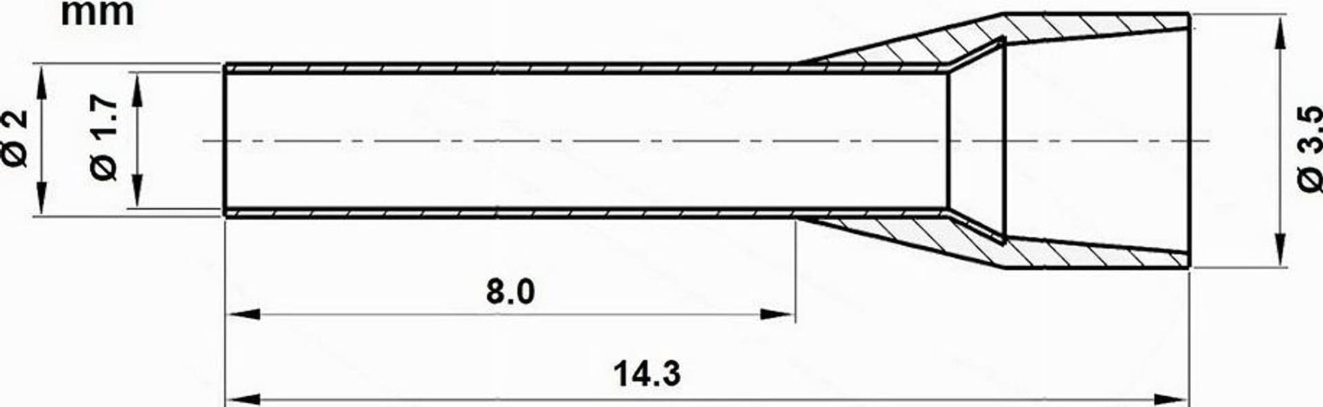 CONFEZIONE 100PZ TUBETTO CAPICORDA ISOLATO PER CAVI 1.5MM² TERMINALE DA 8MM E1508 in Capicorda Trade Shop italia - Napoli, commercioVirtuoso.it