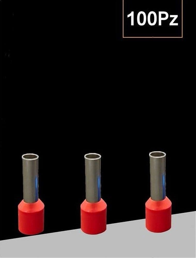 CONFEZIONE 100 PZ TUBETTO CAPICORDA ISOLATO PER CAVI 16MM² TERMINALE 12MM E16-12 in Capicorda Trade Shop italia - Napoli, commercioVirtuoso.it