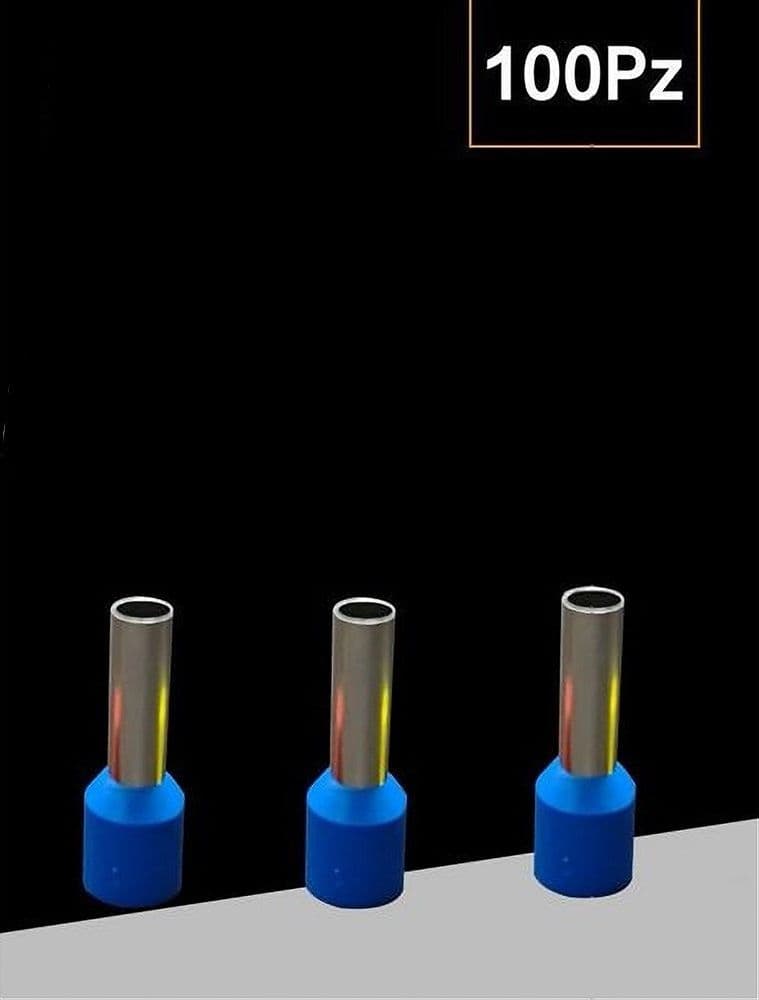 CONFEZIONE 100PZ TUBETTO CAPICORDA ISOLATO PER CAVI DA 2.5MM² TERMINALE 8MM E2508 in Capicorda Trade Shop italia - Napoli, commercioVirtuoso.it