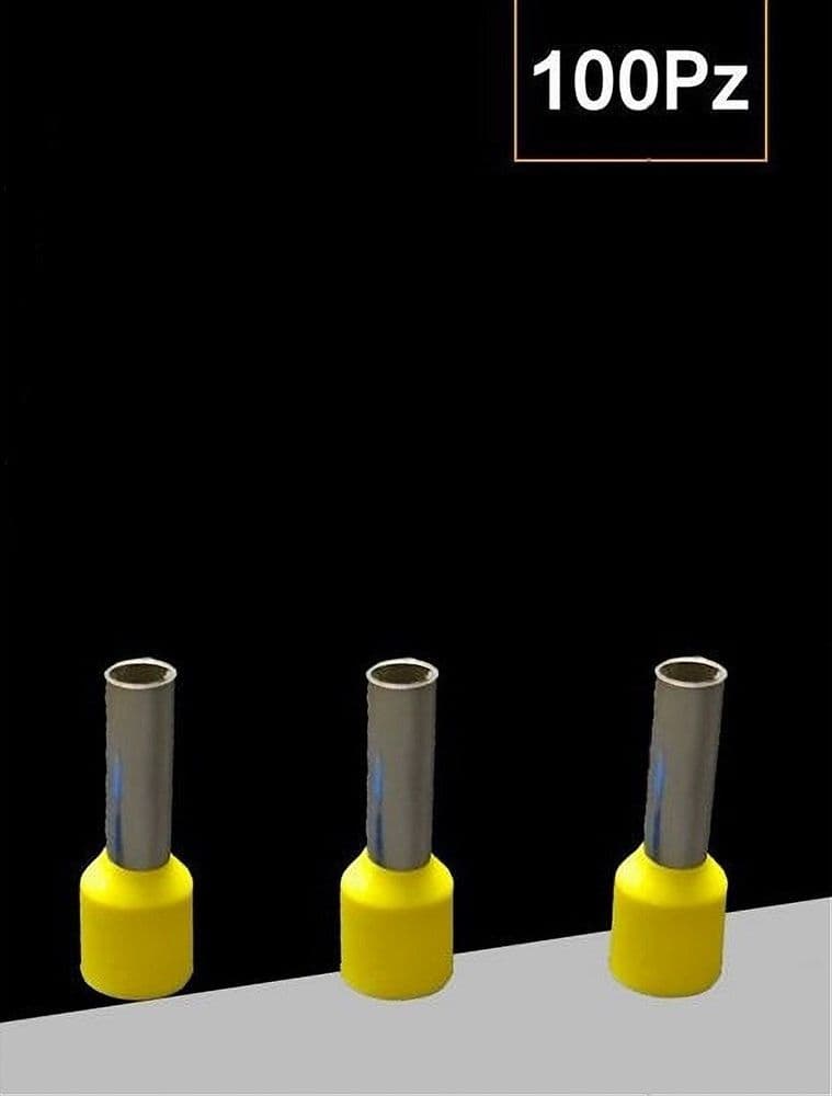 CONFEZIONE 100PZ TUBETTO CAPICORDA ISOLATO PER CAVI DA 2.5MM² TERMINALE 8MM E2508 in Capicorda Trade Shop italia - Napoli, commercioVirtuoso.it