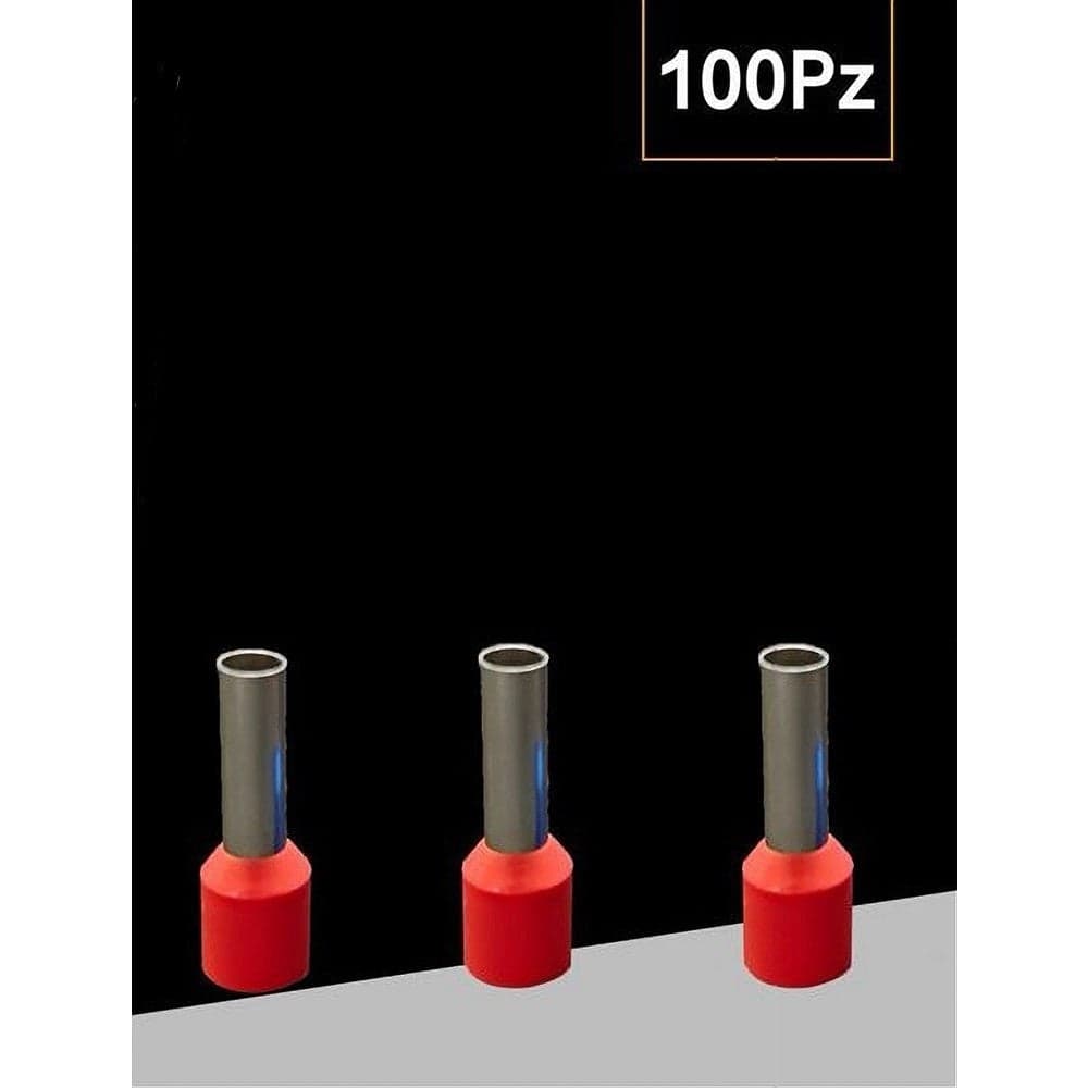 CONFEZIONE 100PZ TUBETTO CAPICORDA ISOLATO PER CAVI DA 4 MM² TERMINALE 9MM E4009 in Capicorda Trade Shop italia - Napoli, commercioVirtuoso.it