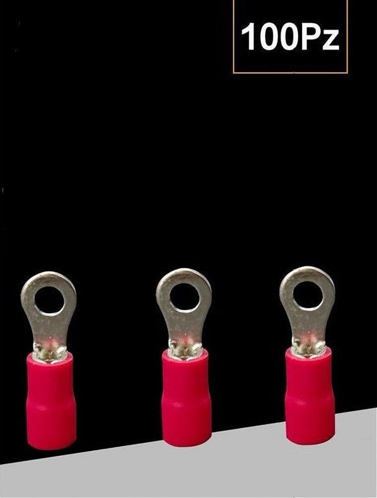 SET 100 PZ CAPICORDA TERMINALE AD OCCHIELLO ISOLATO PER CAVI 0.5-1.5MM² RV1.25-4 in Capicorda Trade Shop italia - Napoli, commercioVirtuoso.it