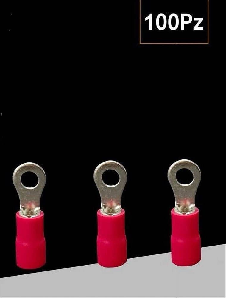 SET 100 PZ CAPICORDA TERMINALE AD OCCHIELLO ISOLATO PER CAVI 1.5-2.5MM² M4 RV2-4 in Capicorda Trade Shop italia - Napoli, commercioVirtuoso.it