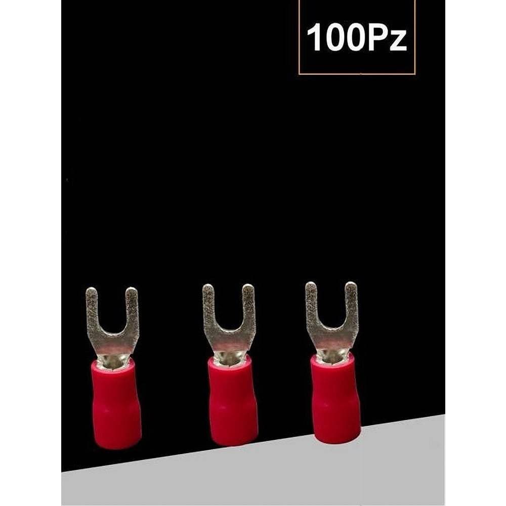 SET 100PZ CAPICORDA A FORCELLA A CRIMPARE PER CAVI 2.5 - 4MM² ISOLATO M4 SV3.5-4 in Capicorda Trade Shop italia - Napoli, commercioVirtuoso.it