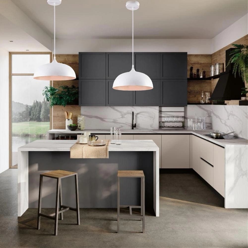 LAMPADARIO A SOSPENSIONE SOFFITTO E27 FERRO PARALUME MODERNO ELEGANTE CUPOLA B90 in Lampade a sospensione Trade Shop italia - Napoli, commercioVirtuoso.it