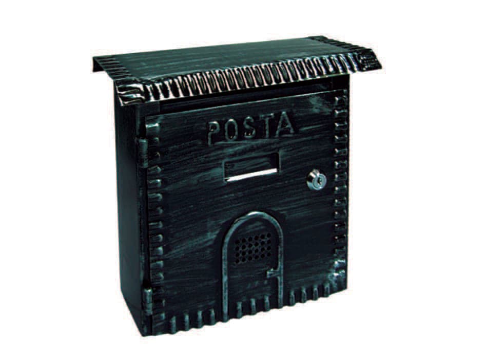 cassetta posta postale rustica tipo medio - cm.26x9x26h. Nera ferro battuto in prodotto EuroStore07 - Alatri, commercioVirtuoso.it