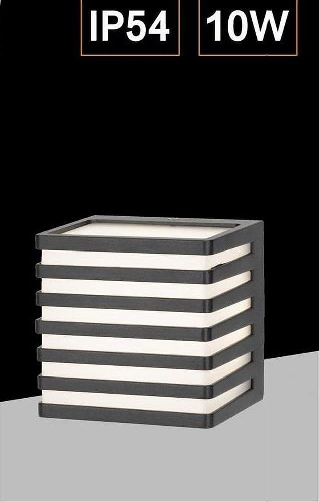 APPLIQUE MURO ESTERNO LED 10W LAMPADA DECORATIVA A STRISCE CUBO NERO IP54 B110-N in Lampade da parete Trade Shop italia - Napoli, commercioVirtuoso.it