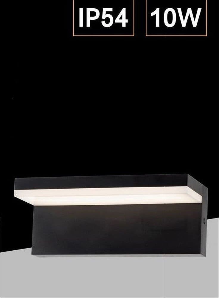 APPLIQUE DA MURO PER ESTERNO LED 10 W LAMPADA DA PARETE NERO FACCIATA IP54 B82-N in Lampade da parete Trade Shop italia - Napoli, commercioVirtuoso.it