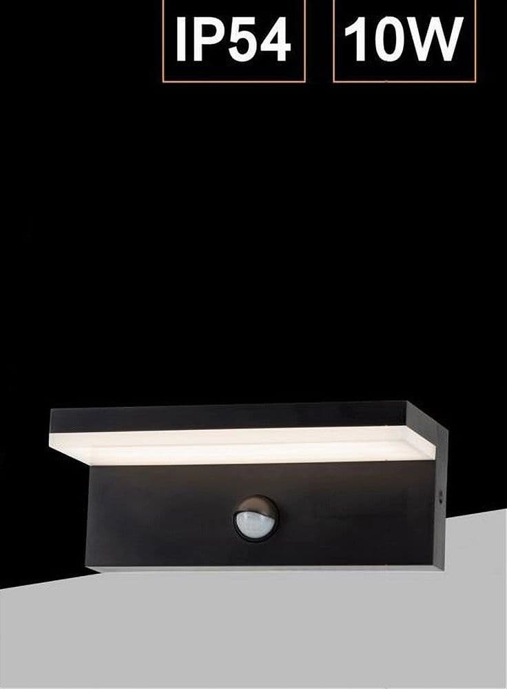 APPLIQUE ESTERNO 10W CON SENSORE PIR DI MOVIMENTO DA PARETE GIARDINO IP54 BS82-N in Lampade da parete Trade Shop italia - Napoli, commercioVirtuoso.it