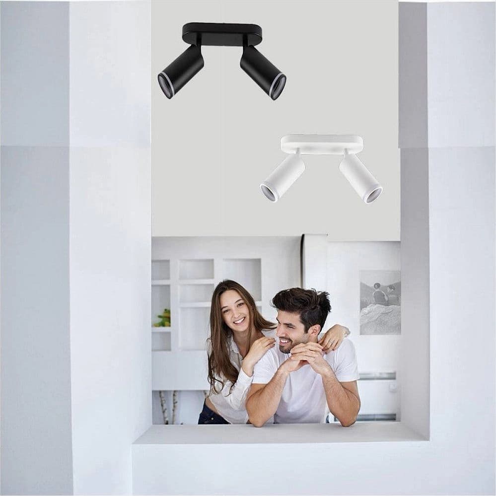 APPLIQUE PLAFONIERA ORIENTABILE DA SOFFITTO PARETE 2 DIFFUSORI LAMPADA GU10 TS-2 in Faretti da soffitto Trade Shop italia - Napoli, commercioVirtuoso.it
