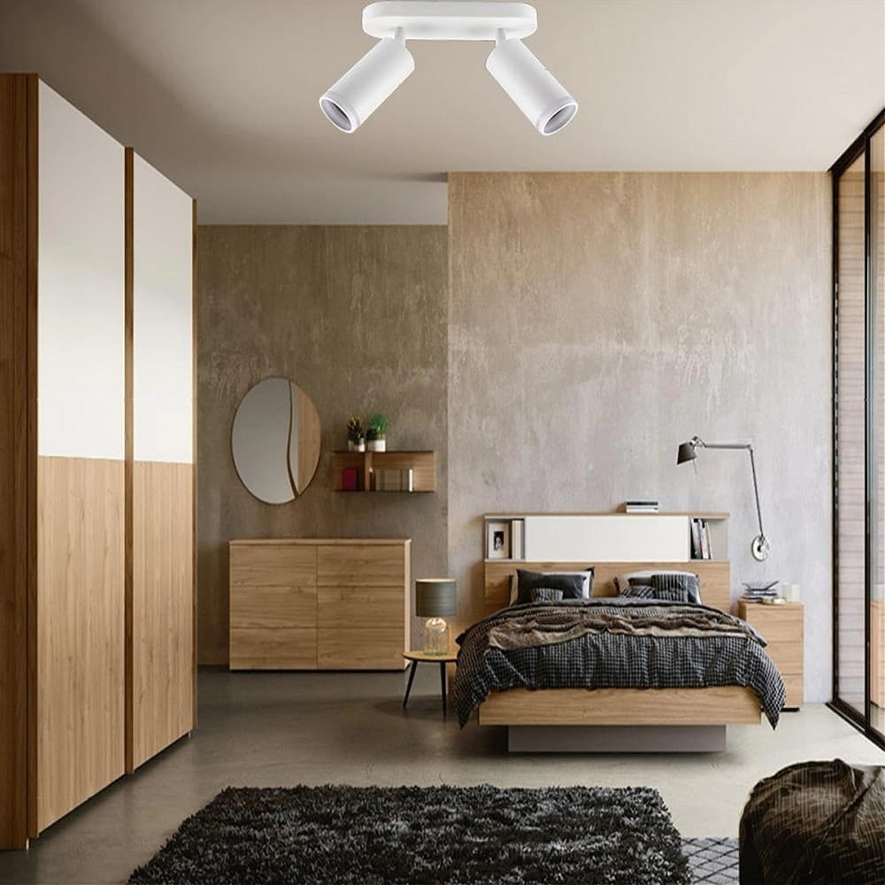 APPLIQUE PLAFONIERA ORIENTABILE DA SOFFITTO PARETE 2 DIFFUSORI LAMPADA GU10 TS-2 in Faretti da soffitto Trade Shop italia - Napoli, commercioVirtuoso.it