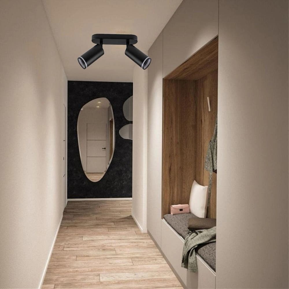 APPLIQUE PLAFONIERA ORIENTABILE DA SOFFITTO PARETE 2 DIFFUSORI LAMPADA GU10 TS-2 in Faretti da soffitto Trade Shop italia - Napoli, commercioVirtuoso.it