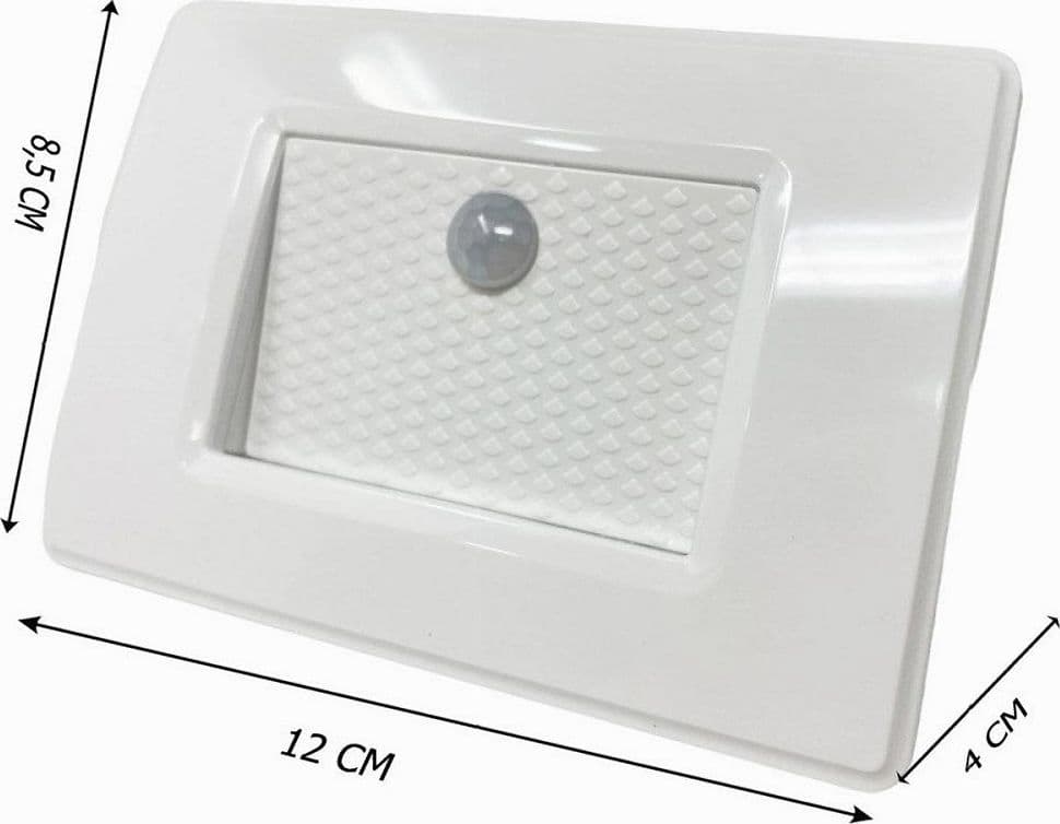 SEGNAPASSO PLACCA BIANCA MURO SENSORE MOVIMENTO PIR 1,3W CASSETTA 503 XGGYD-001B in Lampade da parete Trade Shop italia - Napoli, commercioVirtuoso.it