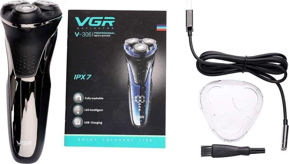 Tagliacapelli Professionale VGR V-306 – Rasoio Barber 3 Teste Rotary Shaver in Rasoi a testine rotanti Trade Shop italia - Napoli, commercioVirtuoso.it