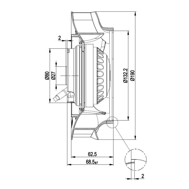 Ventilatore centrifugo R2E190-RA26-14 stufe a pellet 14706113 in Accessori e parti per riscaldamenti Colella Ricambi - Casoria, commercioVirtuoso.it