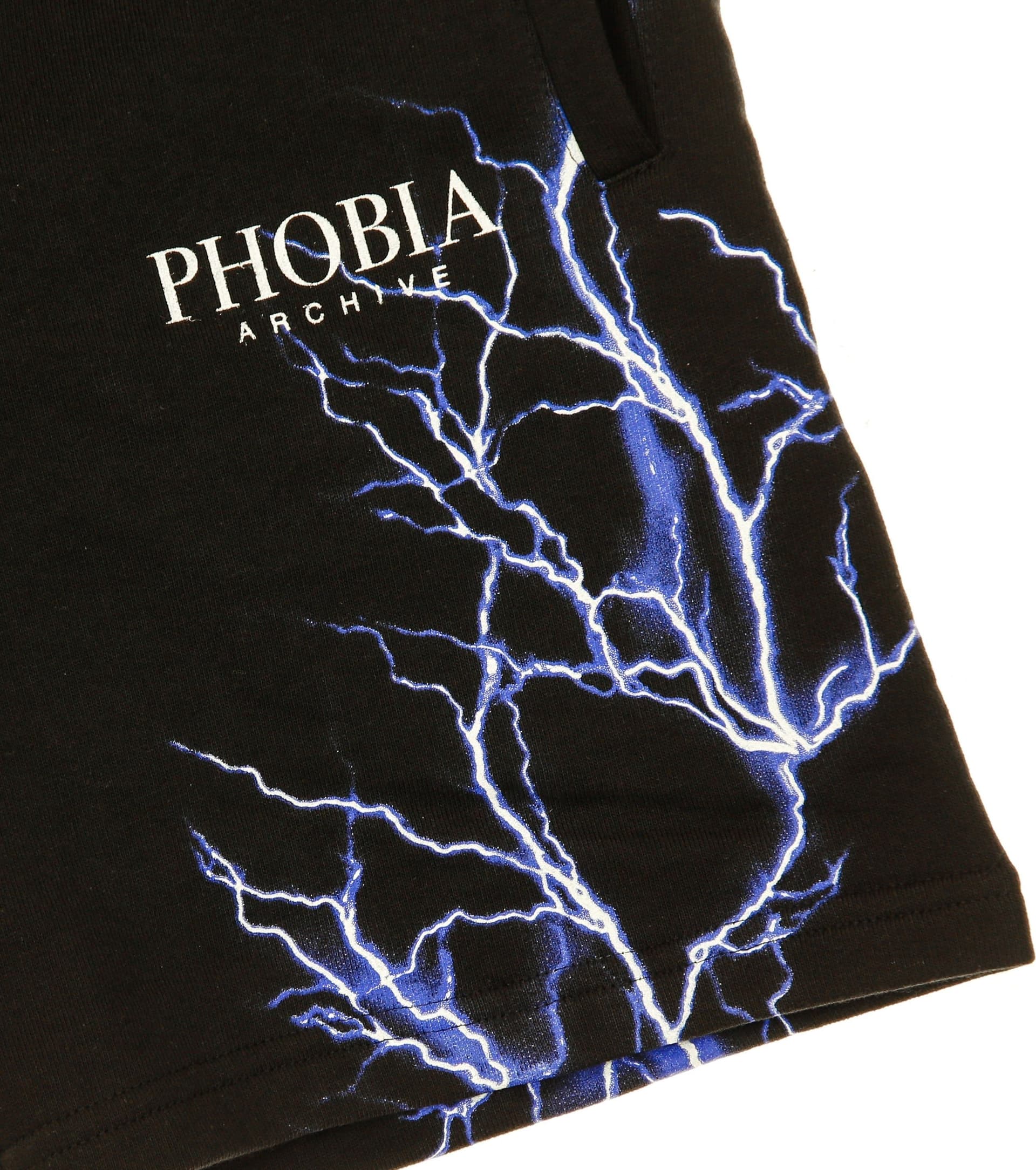 PHOBIA Pantalone Corto Tuta Uomo Blue Lightning Shorts Black/blue da uomo in Pantaloncini Drestige - Casamassima, commercioVirtuoso.it