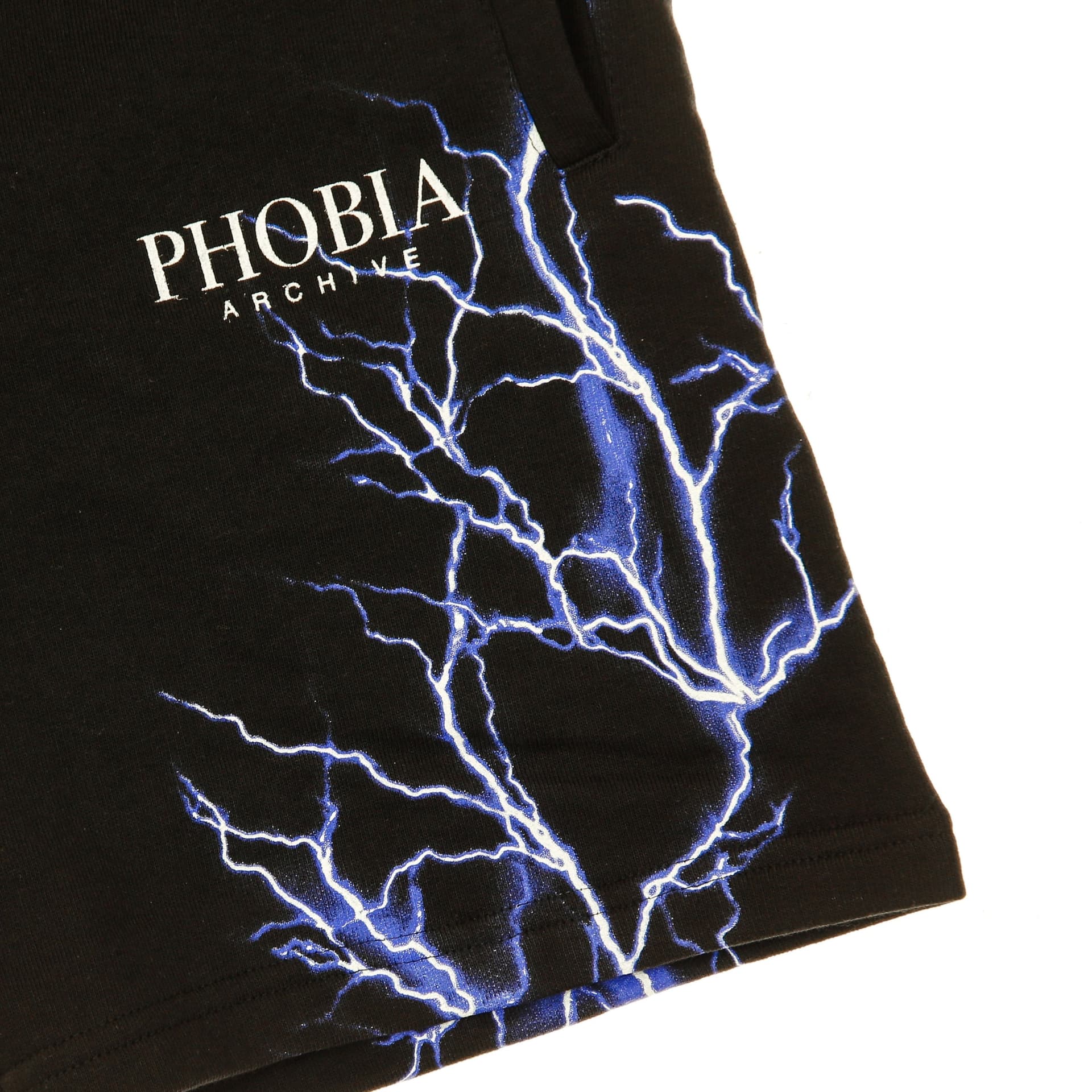 PHOBIA Pantalone Corto Tuta Uomo Blue Lightning Shorts Black/blue da uomo in Pantaloncini Drestige - Casamassima, commercioVirtuoso.it