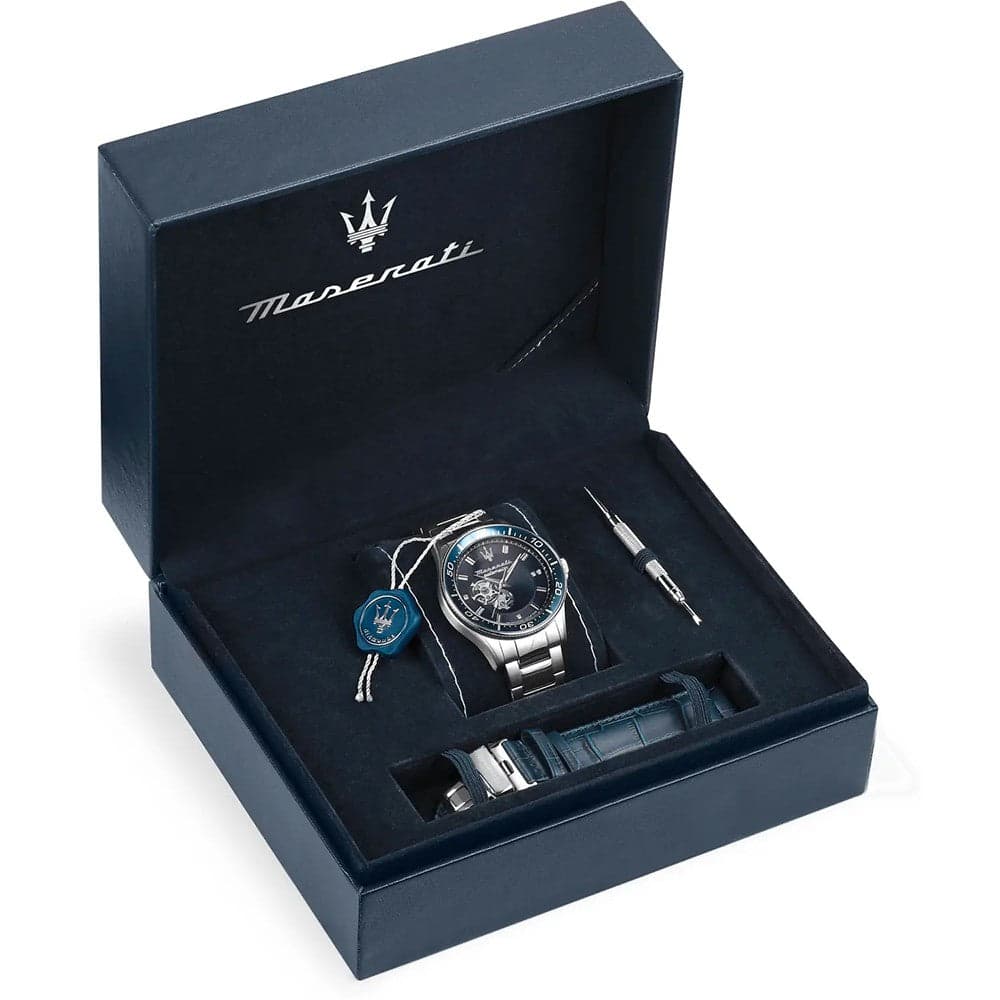 Maserati Sfida – Orologio Uomo Automatico Blu Acciaio (R8823140007) in prodotto Web Time Orologi - Milano, commercioVirtuoso.it