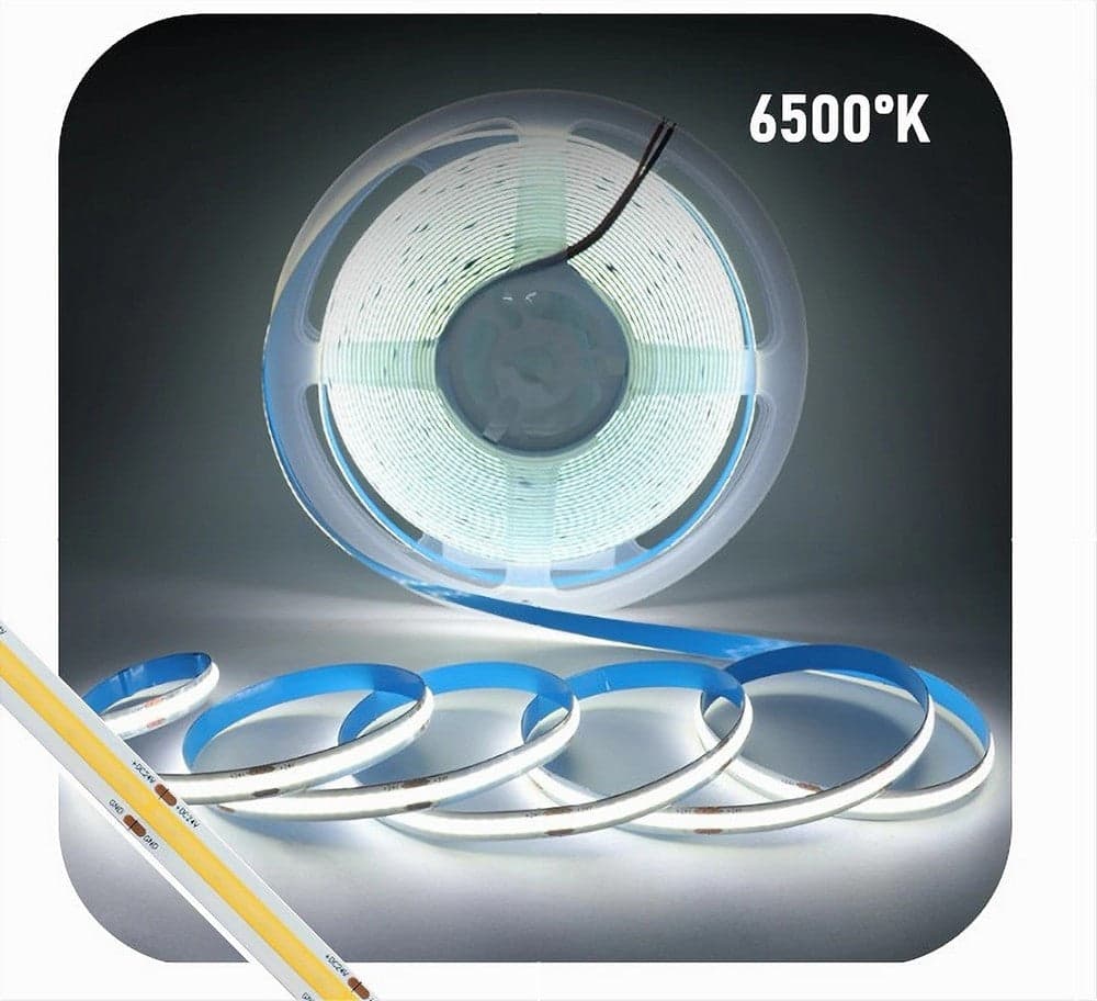 STRISCIA LED COB BOBINA 5MT FLESSIBILE DC 24V VARIE TEMPERATURE COLORE COB-24V-320 in Nastri LED Trade Shop italia - Napoli, commercioVirtuoso.it