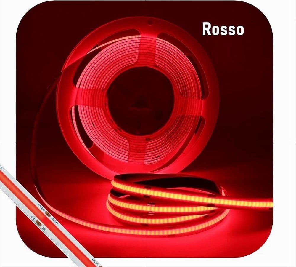 STRISCIA LED COB BOBINA 5MT FLESSIBILE DC 24V VARIE TEMPERATURE COLORE COB-24V-320 in Nastri LED Trade Shop italia - Napoli, commercioVirtuoso.it