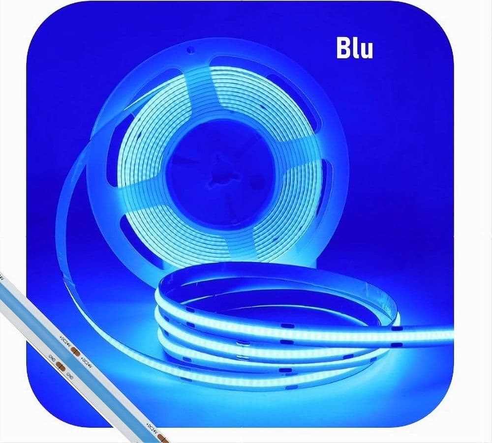 STRISCIA LED COB BOBINA 5MT FLESSIBILE DC 24V VARIE TEMPERATURE COLORE COB-24V-320 in Nastri LED Trade Shop italia - Napoli, commercioVirtuoso.it