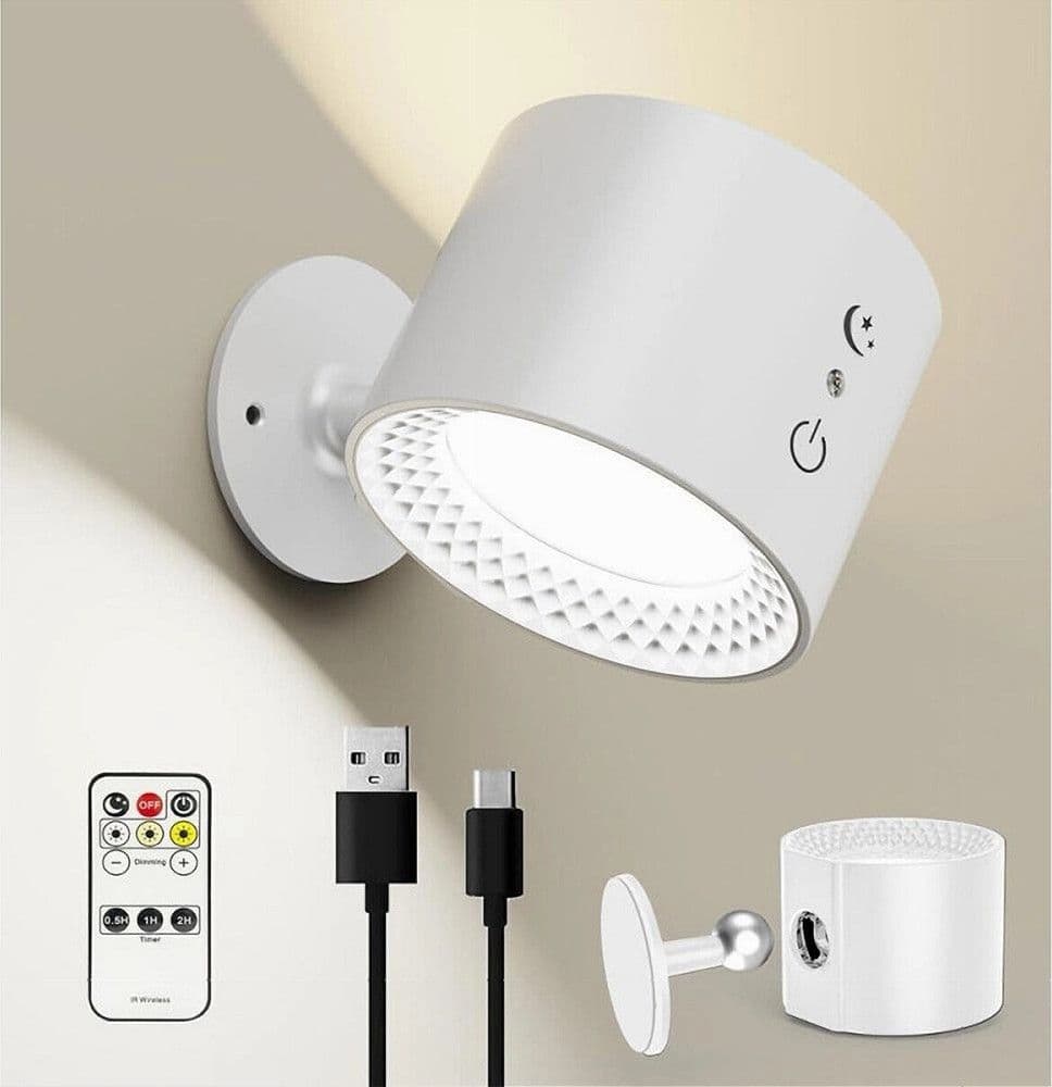 LAMPADA PARETE LED LUCE FRONTE RETRO RICARICA USB 3 COLORI LUCE ORIENTABILE BD01-3C in Applique Trade Shop italia - Napoli, commercioVirtuoso.it