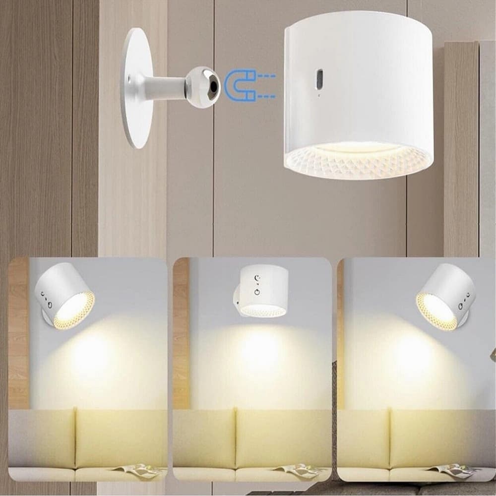 LAMPADA PARETE LED LUCE FRONTE RETRO RICARICA USB 3 COLORI LUCE ORIENTABILE BD01-3C in Applique Trade Shop italia - Napoli, commercioVirtuoso.it
