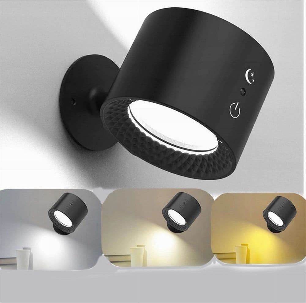 LAMPADA PARETE LED LUCE FRONTE RETRO RICARICA USB 3 COLORI LUCE ORIENTABILE BD01-3C in Applique Trade Shop italia - Napoli, commercioVirtuoso.it