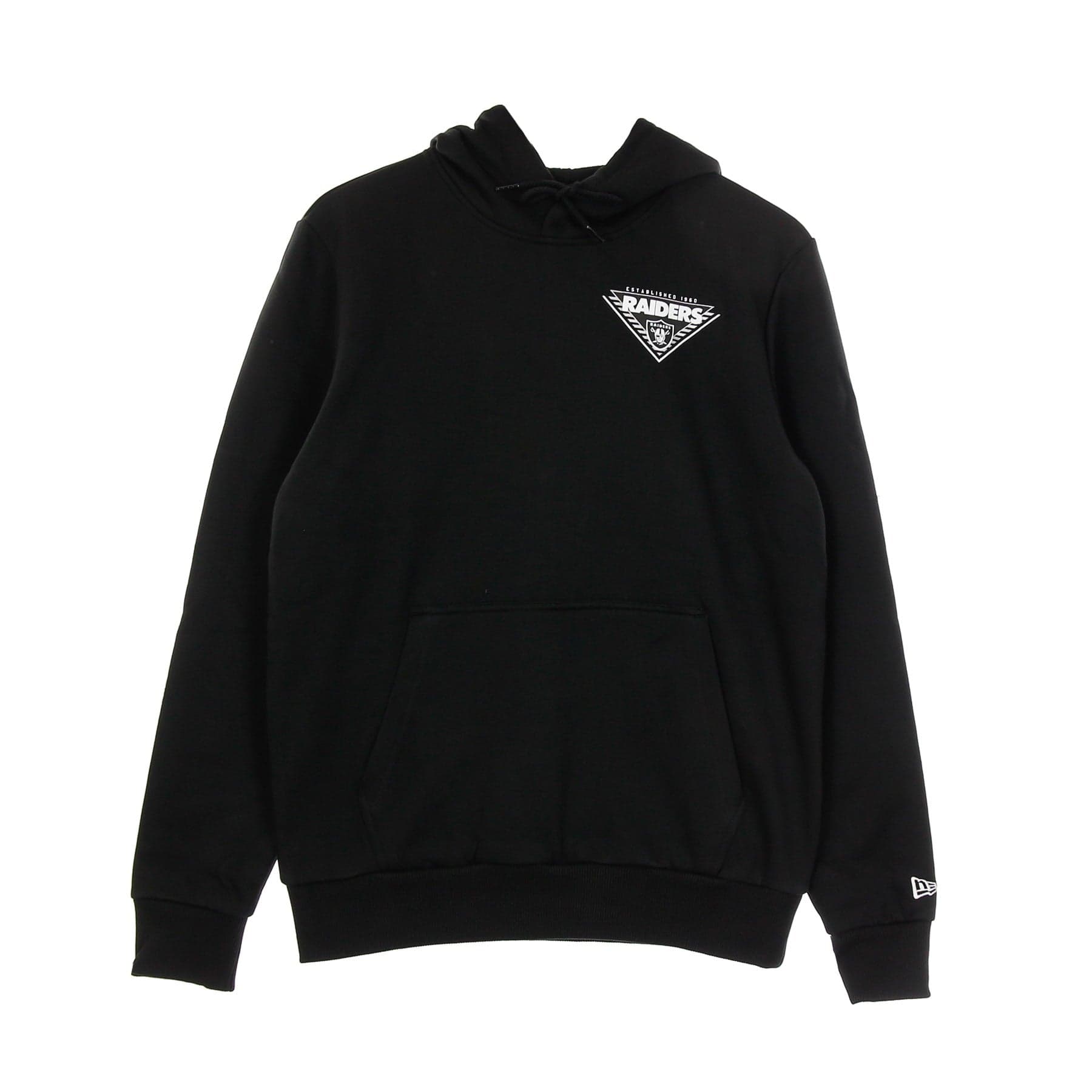 NEW ERA Felpa Cappuccio Uomo Nfl Back Logo Po Hoodie Lasrai Black/white da uomo