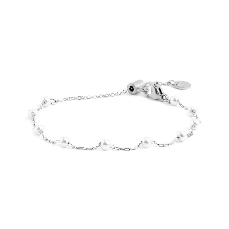 Marlù - BRACCIALE CON PERLE CATENA ACCIAIO