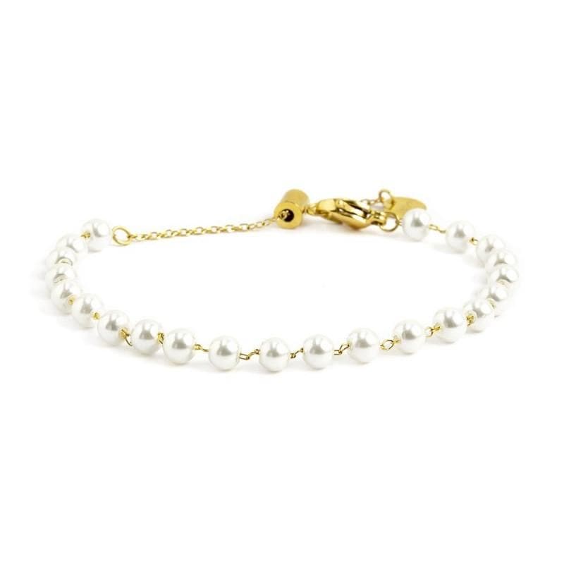 Marlù - BRACCIALE PERLE 4.30MM CATENA PVD ORO