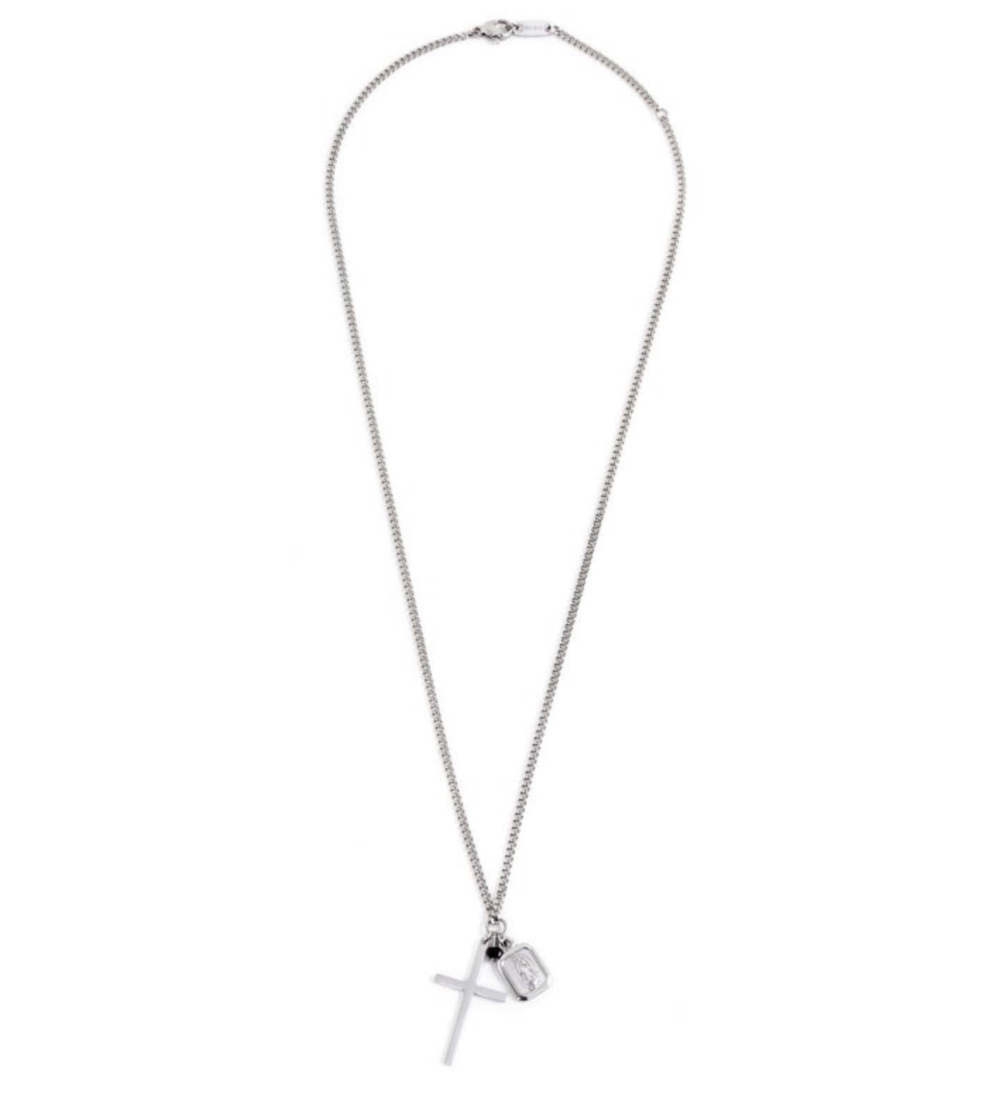 Marlù - COLLANA ACCIAIO ONICE CROCE MADONNA in Collane Alba Gioielli - Casoria, commercioVirtuoso.it