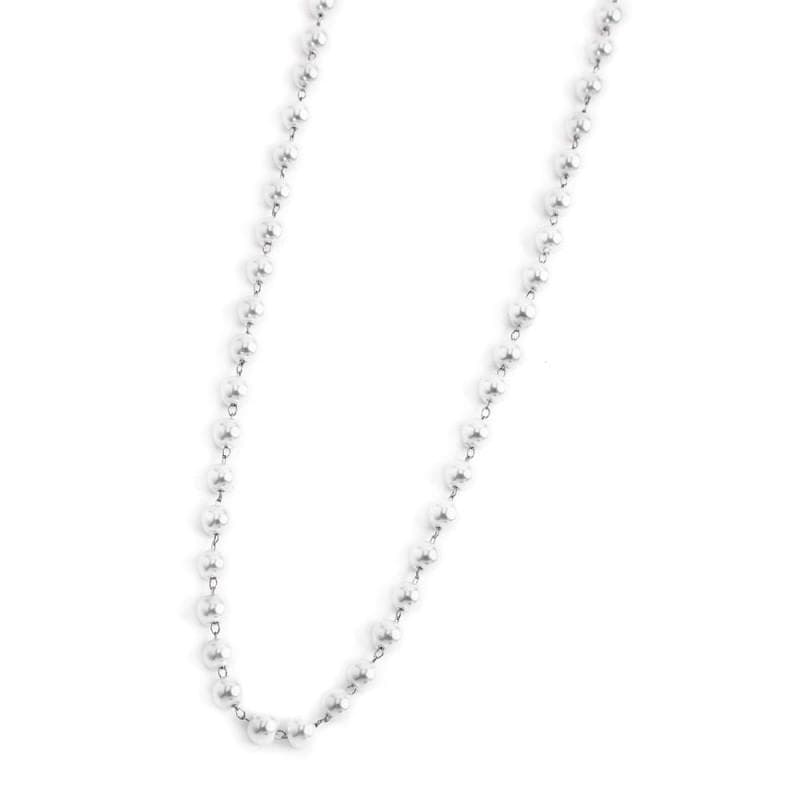 Marlù COLLANA CON PERLE 4.30MM CATENA 50CM ACCIAIO in Collane Alba Gioielli - Casoria, commercioVirtuoso.it