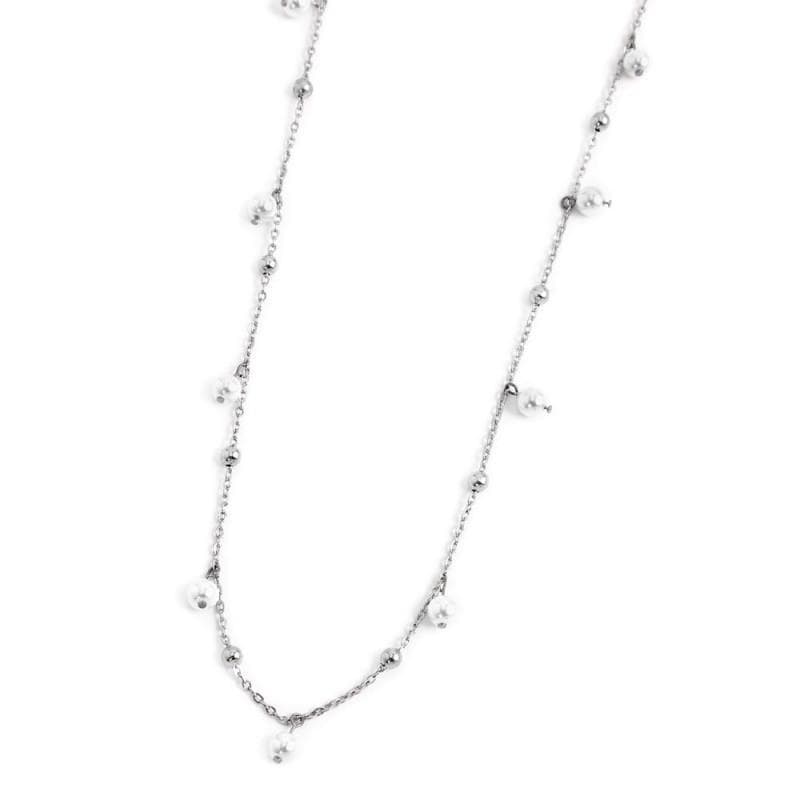 Marlù COLLANA CON PERLE 3.30MM E SFERE CATENA 90CM ACCIAIO in Collane Alba Gioielli - Casoria, commercioVirtuoso.it
