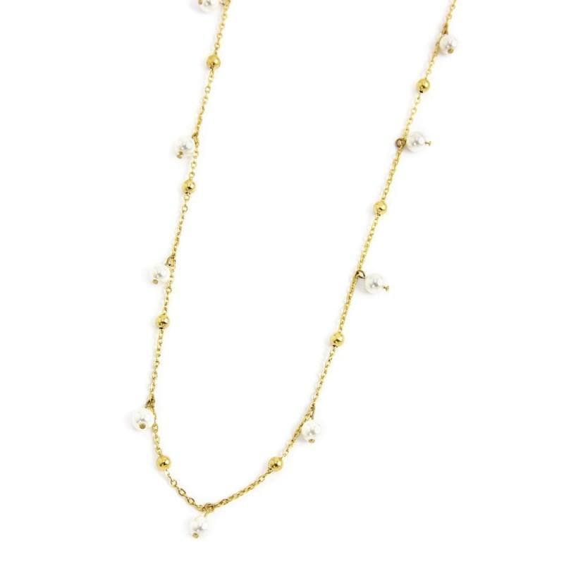 Marlù COLLANA CON PERLE 3.30MM E SFERE CATENA 90CM PVD ORO in Collane Alba Gioielli - Casoria, commercioVirtuoso.it
