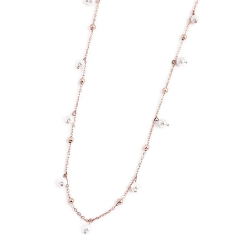 Marlù COLLANA CON PERLE 3.30MM E SFERE CATENA 90CM PVD ROSE' in Collane Alba Gioielli - Casoria, commercioVirtuoso.it
