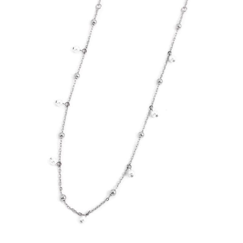 Marlù COLLANA CON PERLE 3.30MM E SFERE CATENA 44CM ACCIAIO in Collane Alba Gioielli - Casoria, commercioVirtuoso.it