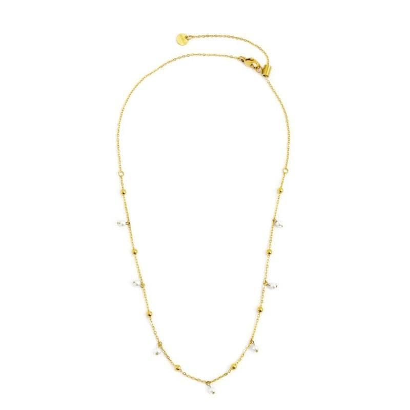 Marlù COLLANA CON PERLE 3.30MM E SFERE CATENA 44CM PVD ORO in Collane Alba Gioielli - Casoria, commercioVirtuoso.it