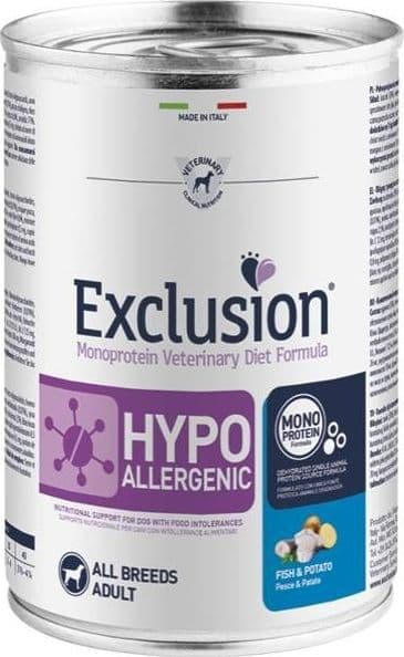 Exclusion Hypoallergenic paté Cani Adulti All Breeds pesce e patate in Secco 101 Market - Poggibonsi, commercioVirtuoso.it