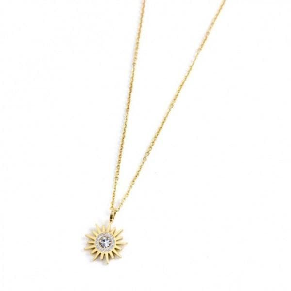 Marlù Collana Pendente Sole Cristalli Bianchi Pvd Oro in Collane Alba Gioielli - Casoria, commercioVirtuoso.it